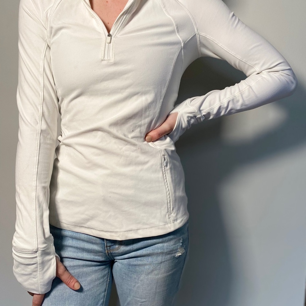 White lululemon quarter zip pullover